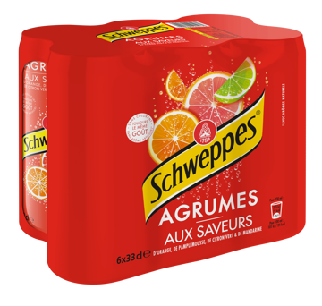 SCHWEPPES AGRUM 6X33CL SLIM BLIK Afbeeldingen van SCHWEPPES AGRUM 6X33CL SLIM BLIK