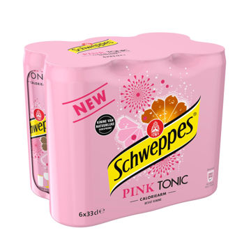 SCHWEPPES PINK TONIC BLIK 6X33CL BLIK Afbeeldingen van SCHWEPPES PINK TONIC BLIK 6X33CL BLIK